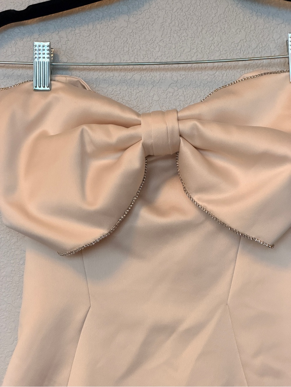 House of CB Strapless Bow Mini Dress - Cream - Picture 2 of 5